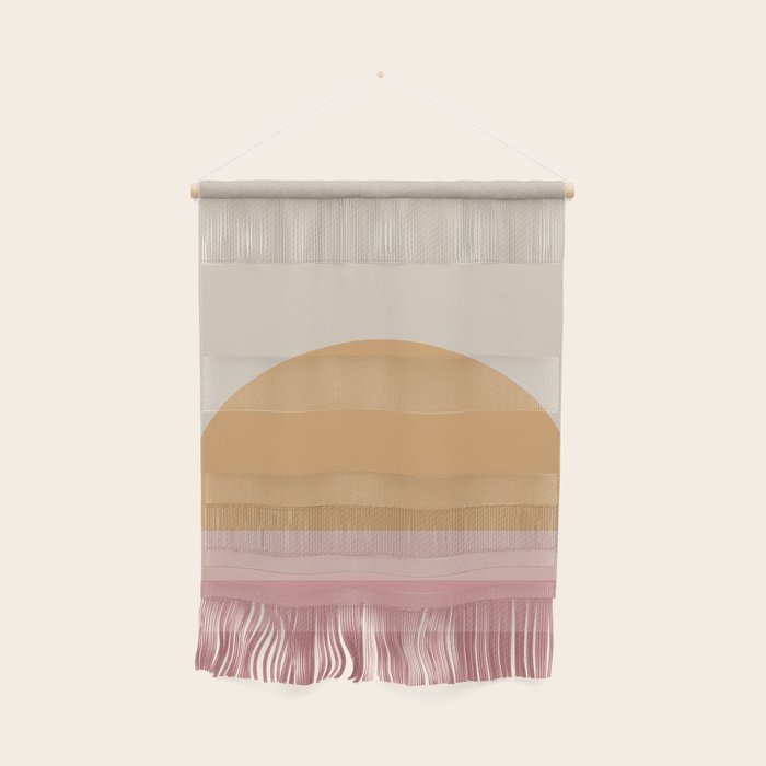Minimal Retro Sunset Sunrise - Neutral Pink Wall Hanging Gallery Image 1