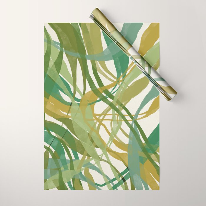 Green Twist - Modern Art Print Wrapping Paper Gallery Image 1