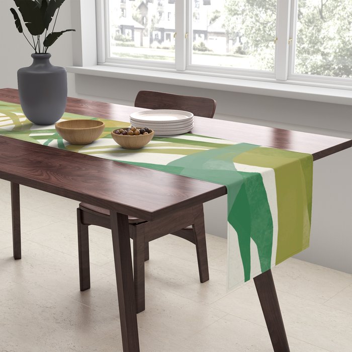 Green Twist - Modern Art Print Table Runner Gallery Image 2