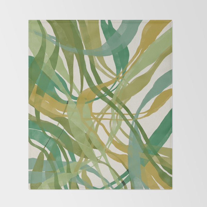 Green Twist - Modern Art Print Throw Blanket Gallery Image 2