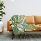 Green Twist - Modern Art Print Throw Blanket Gallery Image 1