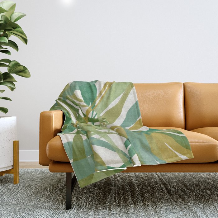 Green Twist - Modern Art Print Throw Blanket Gallery Image 1