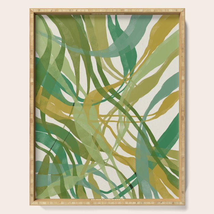 Green Twist - Modern Art Print Serving Tray Gallery Image 1