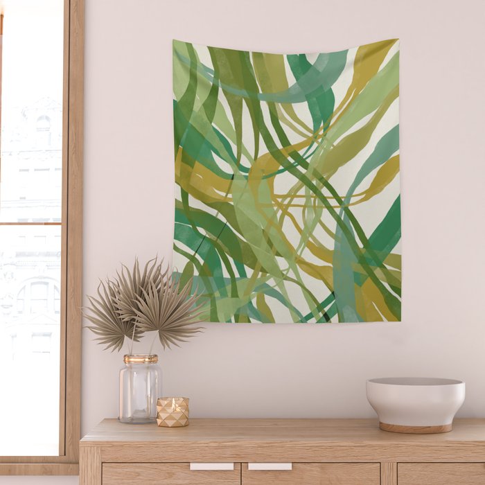 Green Twist - Modern Art Print Wall Tapestry Gallery Image 2