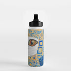 Klimt Space Cat in Blue and Gold Water Bottle Gallery Image 2