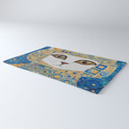 Klimt Space Cat in Blue and Gold Rug Gallery Image 3
