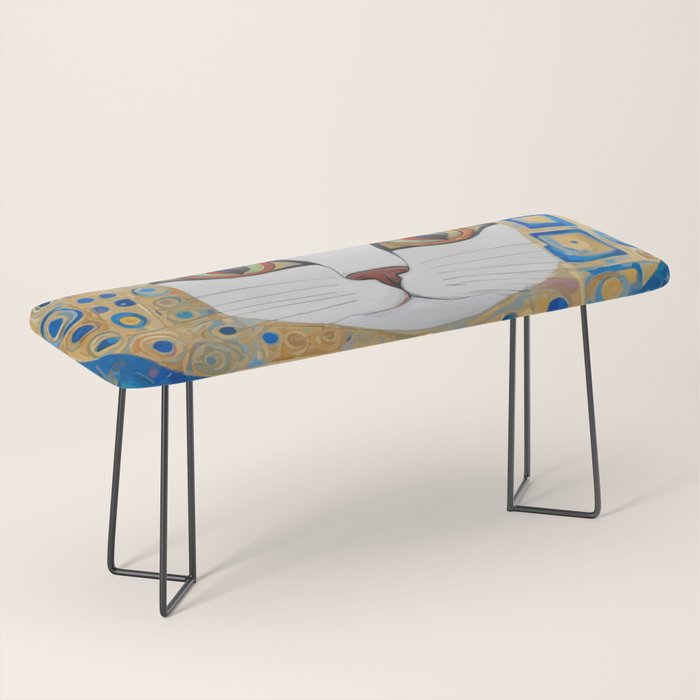 Klimt Space Cat in Blue and Gold Bench Gallery Image 1