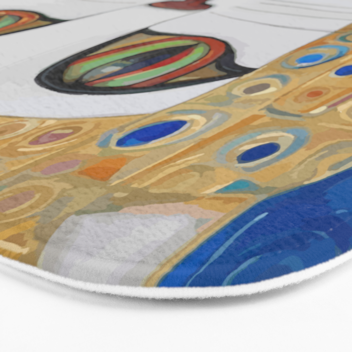 Klimt Space Cat in Blue and Gold Bath Mat Gallery Image 3