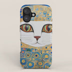 Klimt Space Cat in Blue and Gold iPhone Case Gallery Image 1