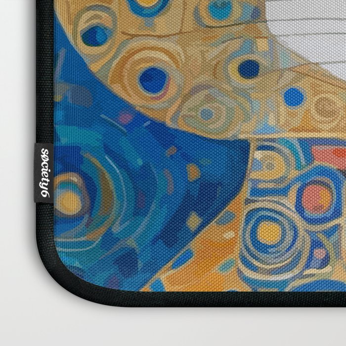 Klimt Space Cat in Blue and Gold Laptop Sleeve Gallery Image 3