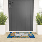 Klimt Space Cat in Blue and Gold Welcome Mat Gallery Image 3