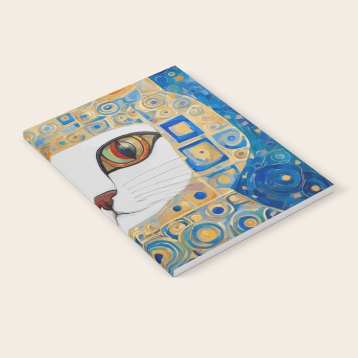 Klimt Space Cat in Blue and Gold Notebook Gallery Image 2