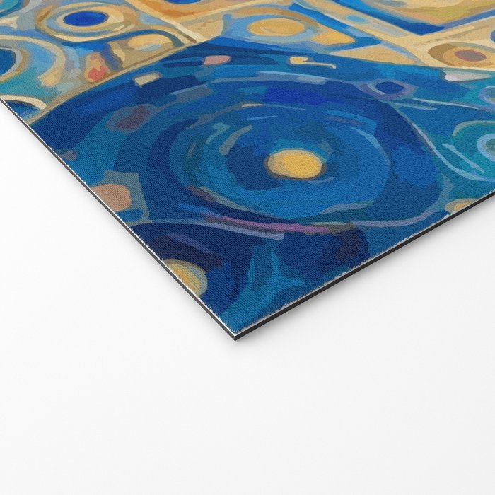 Klimt Space Cat in Blue and Gold Welcome Mat Gallery Image 2