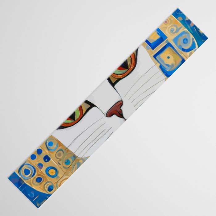 Klimt Space Cat in Blue and Gold Table Runner Gallery Image 3