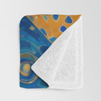 Klimt Space Cat in Blue and Gold Throw Blanket Gallery Image 3