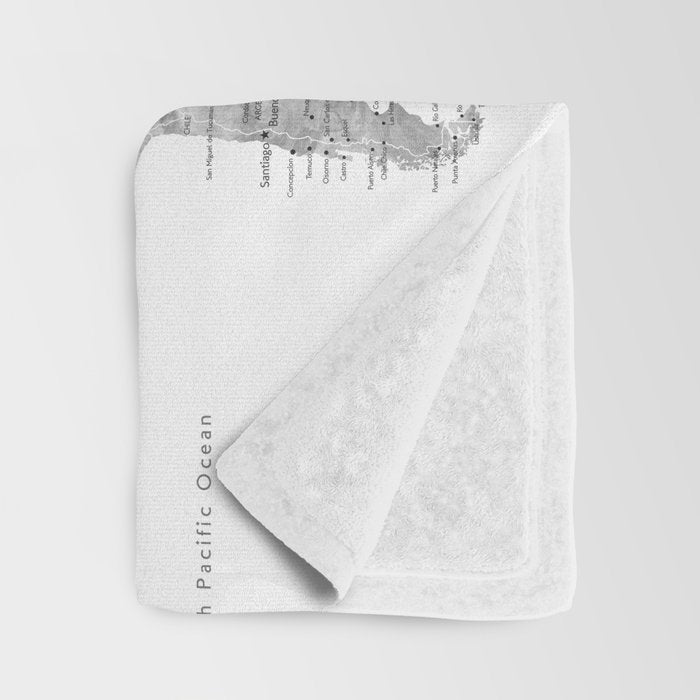 Adventure awaits... detailed world map in grayscale watercolor Throw Blanket Gallery Image 3