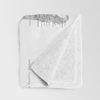 Adventure awaits... detailed world map in grayscale watercolor Throw Blanket Gallery Image 3