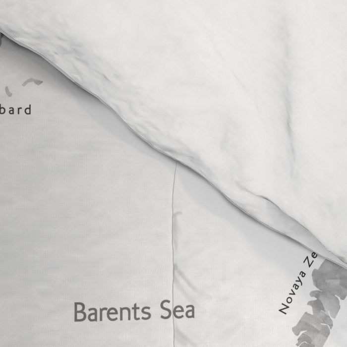 Adventure awaits... detailed world map in grayscale watercolor Comforter Gallery Image 4