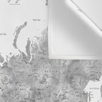 Adventure awaits... detailed world map in grayscale watercolor Wall Tapestry Gallery Image 3