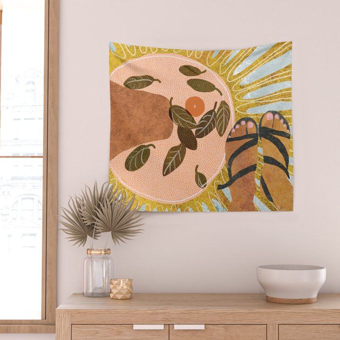 Malaga Orange Wall Tapestry Gallery Image 2
