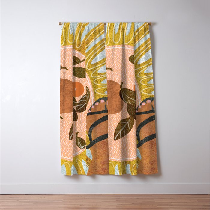 Malaga Orange Window Curtain Gallery Image 3