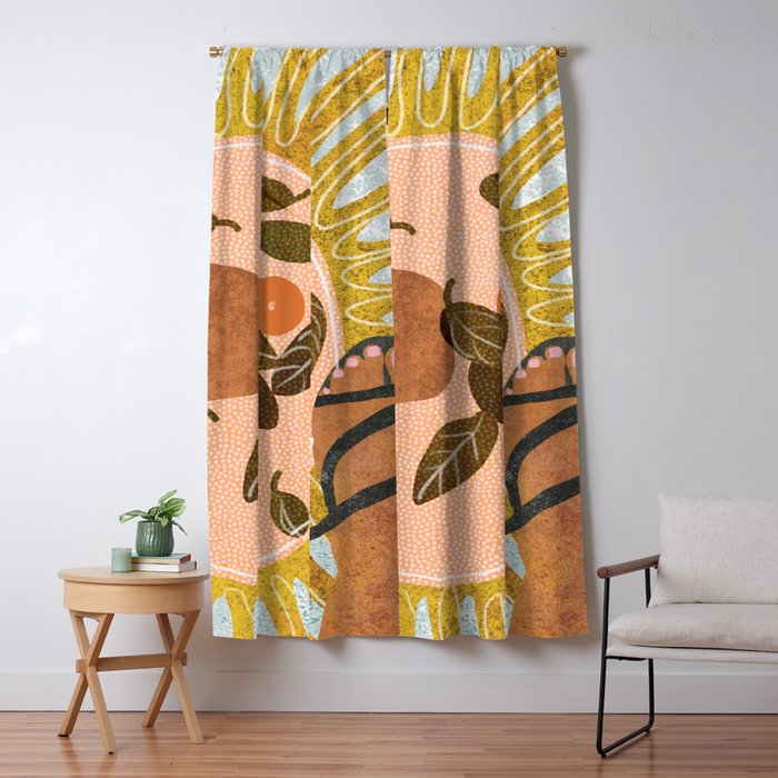 Malaga Orange Window Curtain Gallery Image 1