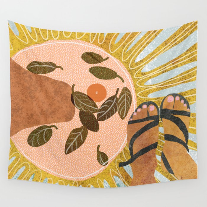 Malaga Orange Wall Tapestry Gallery Image 4