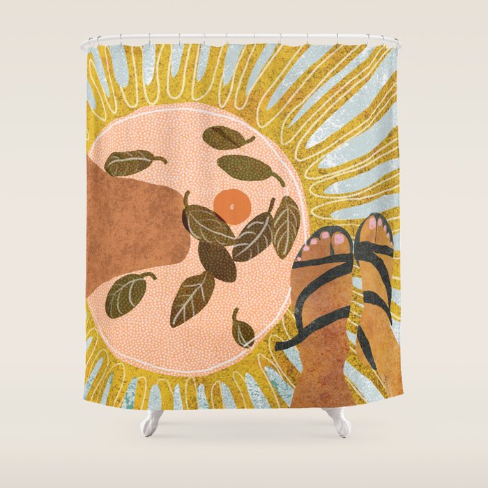 Malaga Orange Shower Curtain Gallery Image 1