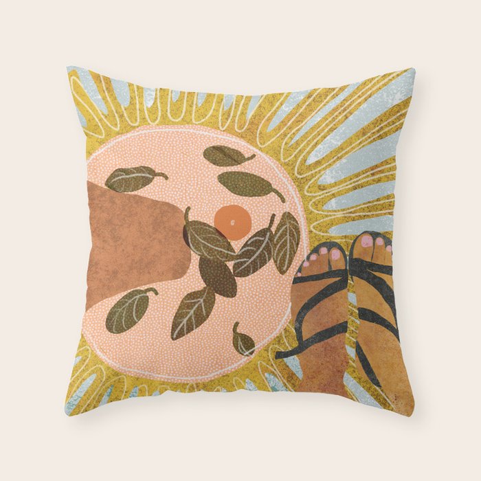 Malaga Orange Throw Pillow Gallery Image 6