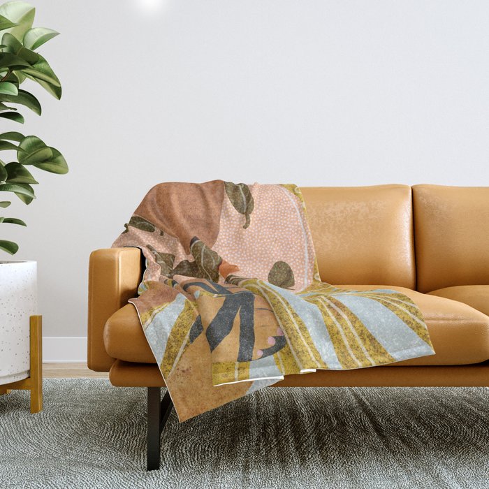 Malaga Orange Throw Blanket Gallery Image 1