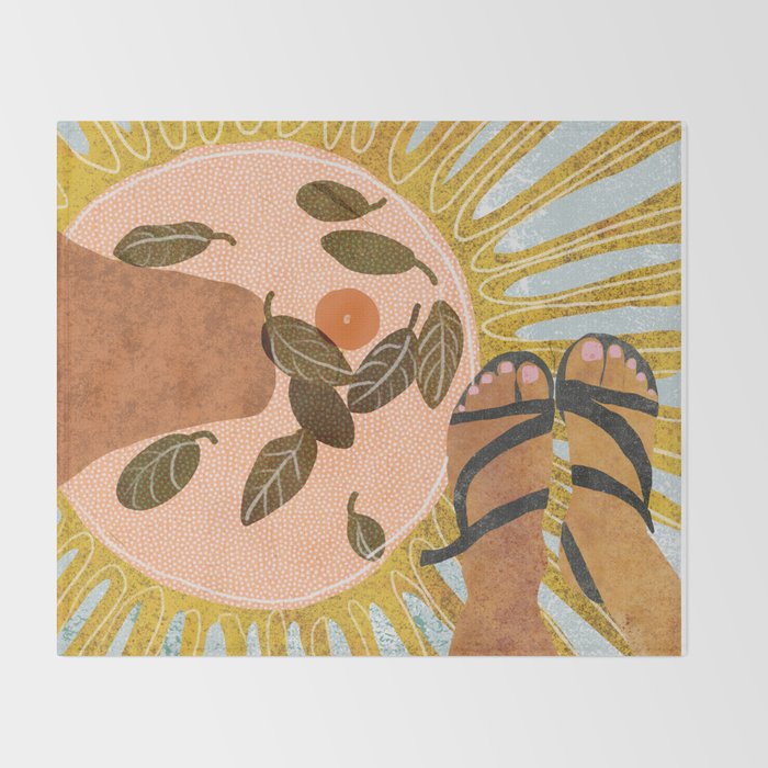 Malaga Orange Throw Blanket Gallery Image 2