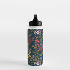 Hummingbirds and Bees {Deep Blue} Water Bottle Gallery Image 3