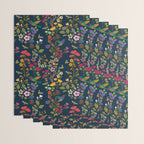 Hummingbirds and Bees {Deep Blue} Wrapping Paper Gallery Image 3