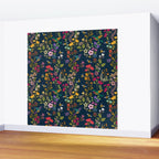 Hummingbirds and Bees {Deep Blue} Wall Mural Gallery Image 2
