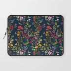 Hummingbirds and Bees {Deep Blue} Laptop Sleeve Gallery Image 1