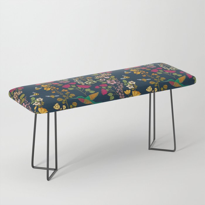 Hummingbirds and Bees {Deep Blue} Bench Gallery Image 1