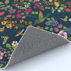 Hummingbirds and Bees {Deep Blue} Rug Gallery Image 4
