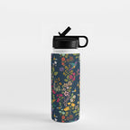 Hummingbirds and Bees {Deep Blue} Water Bottle Gallery Image 1