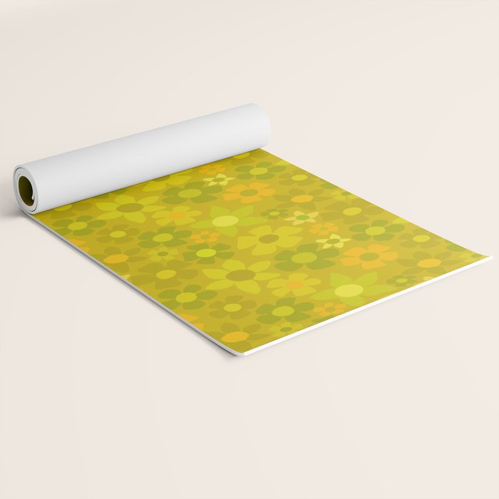 retro floral by surfy birdy Yoga Mat Gallery Image 2