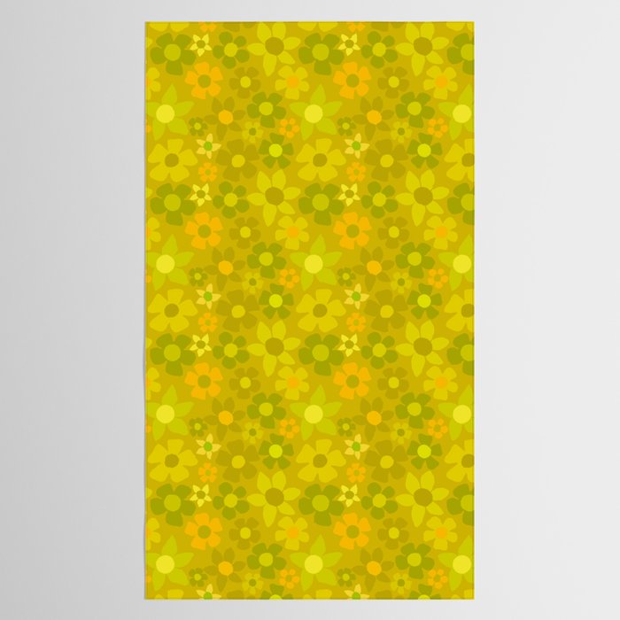 retro floral by surfy birdy Tablecloth Gallery Image 2