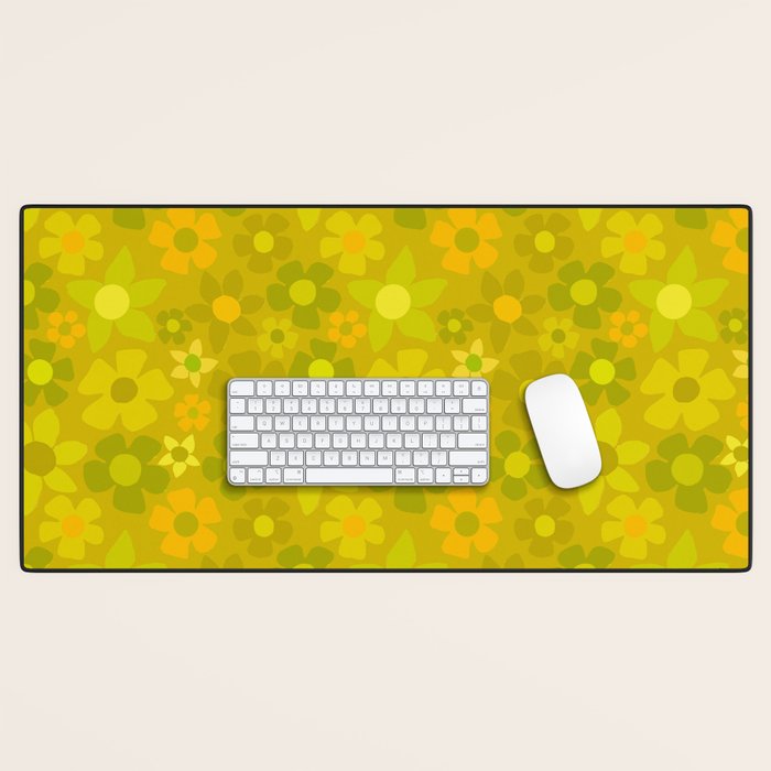 retro floral by surfy birdy Desk Mat Gallery Image 1
