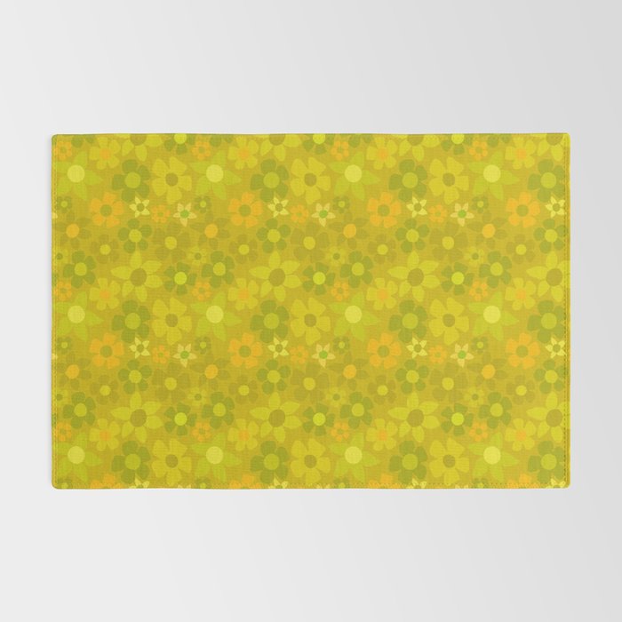 retro floral by surfy birdy Rug Gallery Image 2