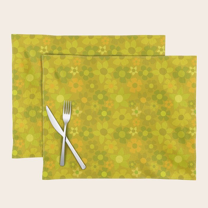 retro floral by surfy birdy Placemat Gallery Image 1