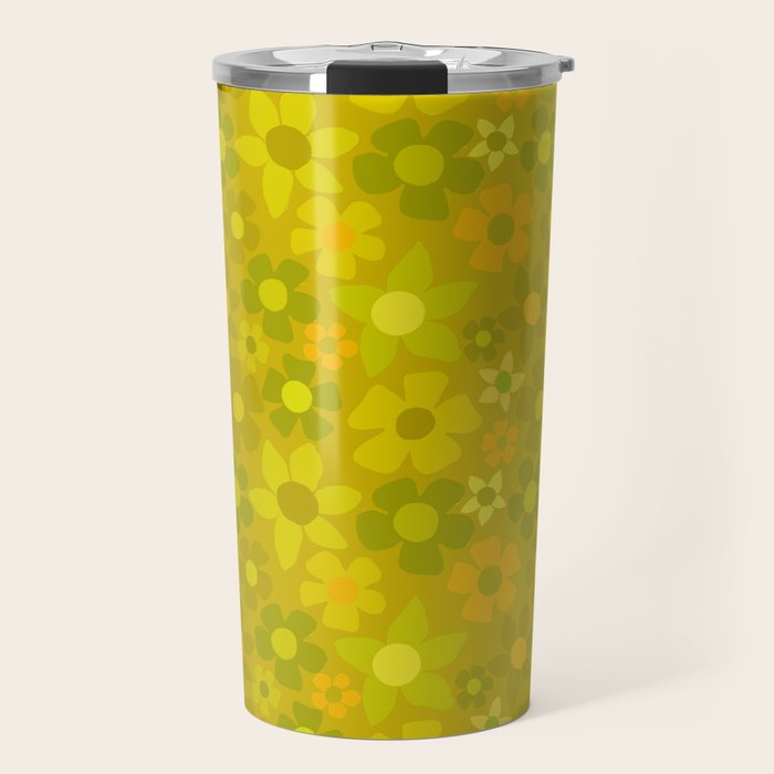retro floral by surfy birdy Travel Mug Gallery Image 1