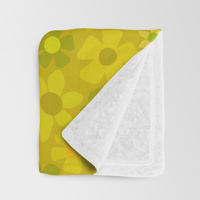 retro floral by surfy birdy Throw Blanket Gallery Image 3
