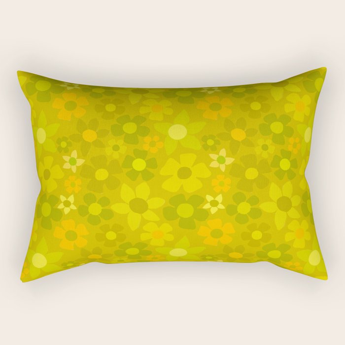 retro floral by surfy birdy Rectangular Pillow Gallery Image 1