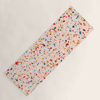 Blush Terrazzo | Pink Eclectic Speckles | Abstract Confetti Painting | Chic Bohemian Illustration Yoga Mat Gallery Image 1