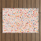 Blush Terrazzo | Pink Eclectic Speckles | Abstract Confetti Painting | Chic Bohemian Illustration Outdoor Rug Gallery Image 1