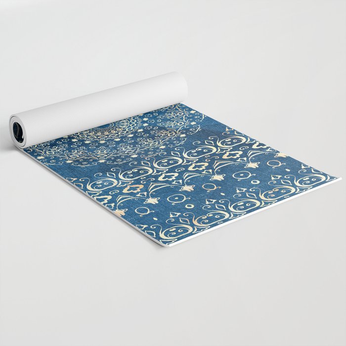 Old Bookshop Magic Mandala in Blue Yoga Mat Gallery Image 2