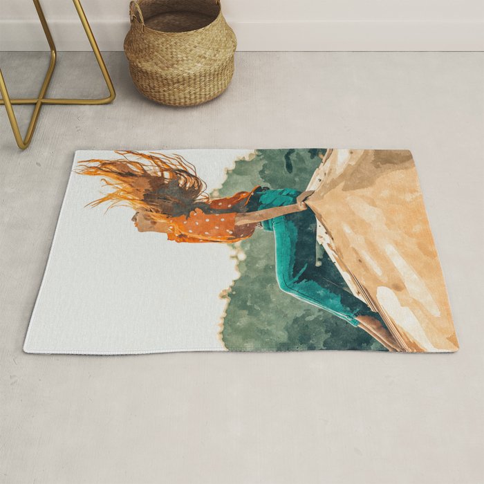 Live Free, Freedowm Woman Empower Painting, Fashion Female Human Rights Rug Gallery Image 1